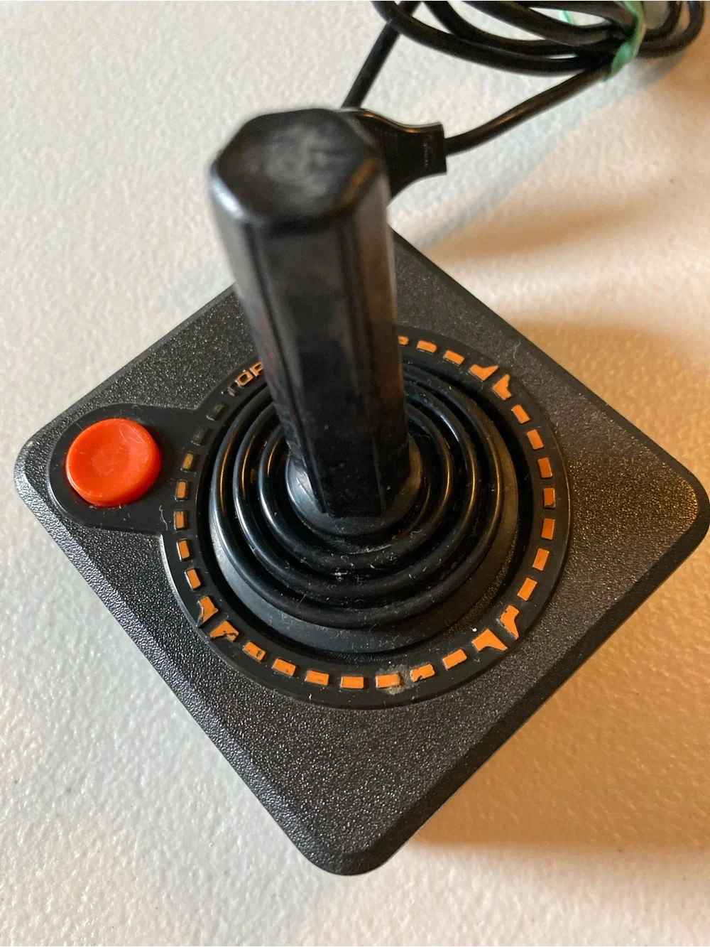 Vintage Atari Joystick Controllers Pair Wired Black/Orange Ergonomic